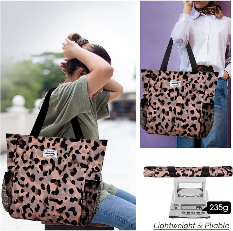 Buringer Large Waterproof Beach Bag for Women Sandproof Tote Bag with Zipper and Pockets Pool Bag for Travel Gym Vacation - Image 2